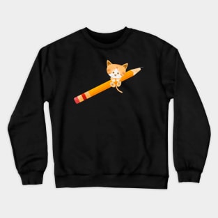 Cat mischief with pencils Crewneck Sweatshirt